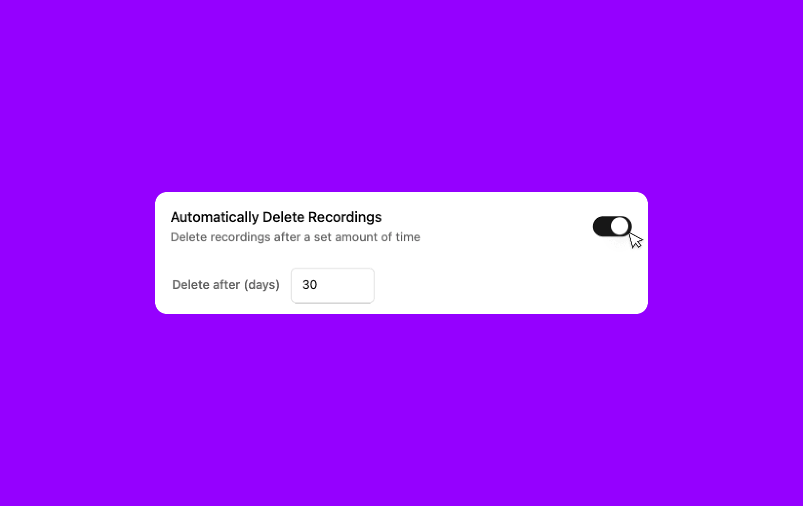 Data Retention settings